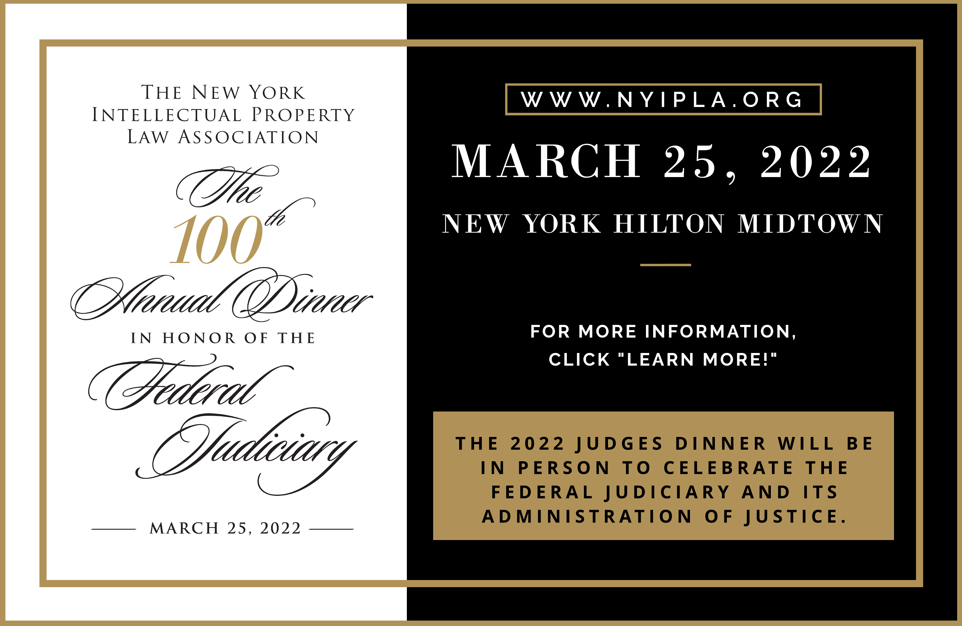 100th Annual Dinner in Honor of the Federal Judiciary
